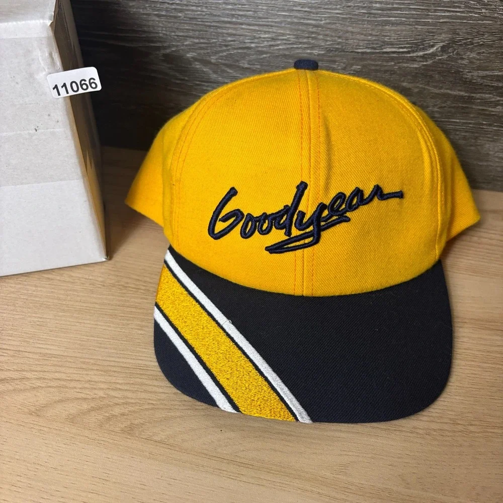 Vintage Goodyear Hat Cap Snap Back Yellow Tires Racing Retro K Products